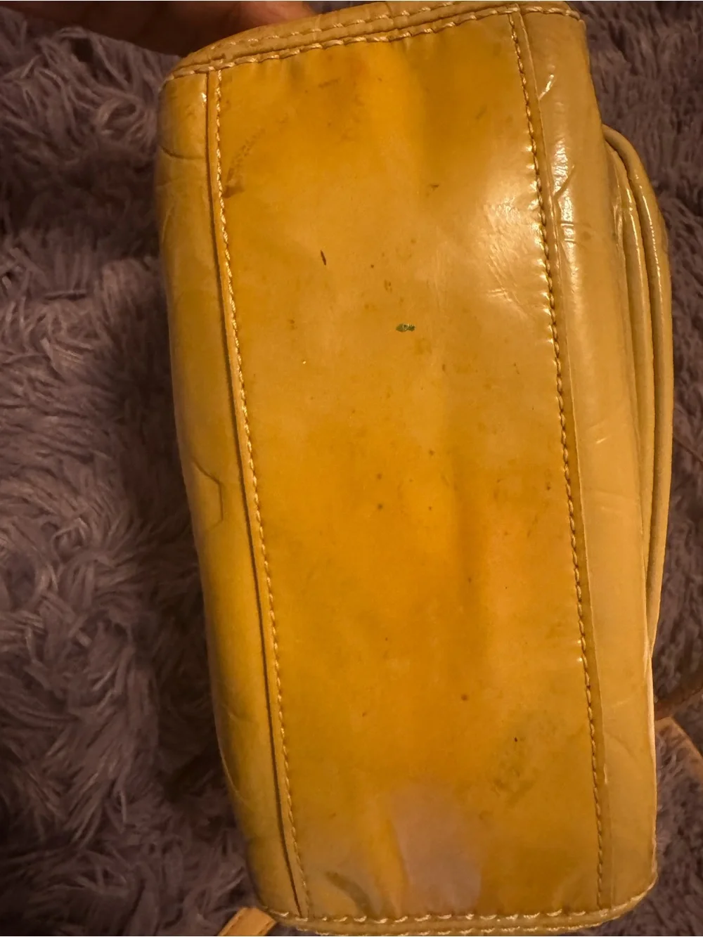 Coach Yellow Patent Leather Convertible Satchel 14729 Project bag, some staining